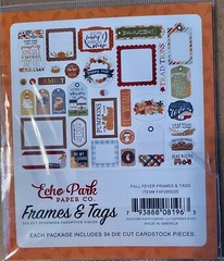 Echo Park Paper FALL FEVER Frames and Tags Ephemera Pieces~NICE~Quick Ship!