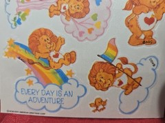 Vtg. Care Bear Stickers Satin-1987 AGC, Glitter-TCFC, Inc., Blue Sheet-2003