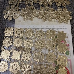 Anna Griffin Holiday Medallion Dresden Die Cuts Gold Foil New 47 Dies Germany