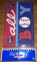 Paper Bliss ALL BOY Title Framed Button Baseball Sport Toddler Scrapbook sticker