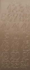 Peel Off Stickers Numbers 1-10 Blue Orange Silver Gold Purple Pink Black Glitter