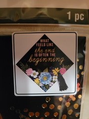 Graduation Cap BLING STICKERS – End=Beginning- 1 pcs