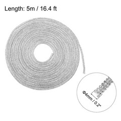 4mm Dia 5m Length Silver Rhinestone Rope Crystal Rope with Aglets