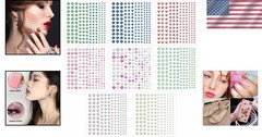 1320 Pieces Self Adhesive Pearl Stickers for DIY Crafts 8 Sheets Colorful Flat B
