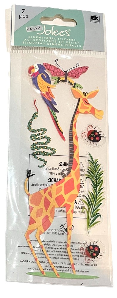 Jolee’s Jungle Zoo Animals Giraffe Parrot Snake Bugs Scrapbooking Stickers