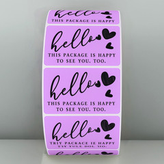 Cute sticker hello this package is happy to see you too sticker label for shops
