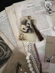 Romantic Motherhood Vintage Book Pages Ephemera Junk Journal Kit 80+ Pieces