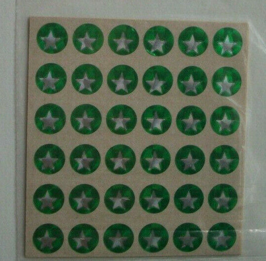 96 Silver on green hologram reward stickers unopen package