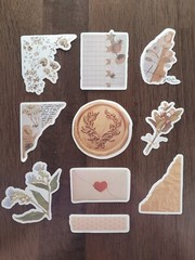 STICKERS x 10 Vintage Vibes Inspire Letter Flower Heart Laptop Sticker VIN9B