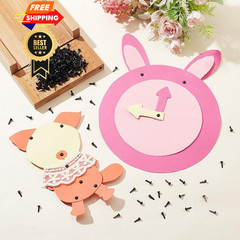 PH PandaHall 1000pcs Mini Brads Fasteners Black Metal Paper
