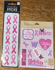 Lot Of 2 Little Occasion, Me & My Big Ideas BREAST CANCER PINK RIBBONS Awareness