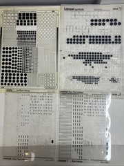 Letraset Chartpak Zip A Tone Circles Squares And Arrows – 4 Partial Sheets