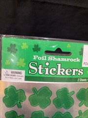 St Patrick’s Shamrock Foil Stickers 10 Packs Of 40 (400 Stickers) – 1 Inch