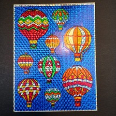 Vintage 80s Prismatic Stickers Razzle Dazzle Hot Air Balloons Hallmark 1 Sheet