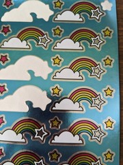 Vintage 1980s Rainbow Sparkle Prismatic Mirror Lisa Frank Hambly Pride Stickers