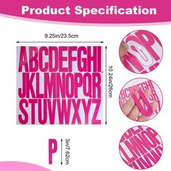 3 inch 12 Sheets Alphabet Stickers, 12 Colors Self 3 Inch, Multicolor B