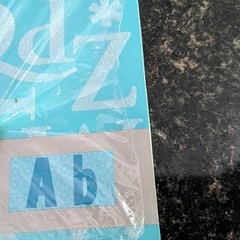 Gender Neutral Scrapbooking Lot 2 pads paper, Ribbons, Embellishments Lettering