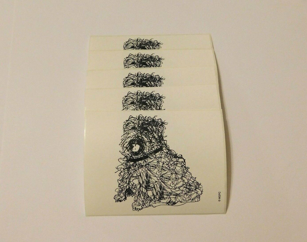 Mrs Grossman’s Lot of 5 Mods ~Hairy Dog~ Vintage Stickers Scrapbooking NOTE SIZE