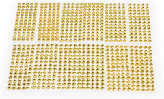 Gold Gems – 6MM Gem Stickers for Crafts 12 Identical Sheets Classpack, Gold Face