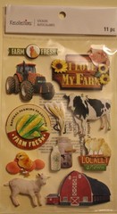 New Recollections scrapbook stickers FARMING dairy cow goat barn tractor wheat