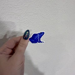 Die Cut Sticker Hand Drawn Blue Poison Dart Frog