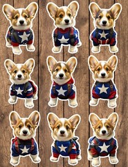 Super Hero Puppy Die Cut Vinyl Stickers Set Scrapbooking Laptop Waterbottle