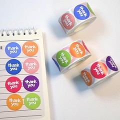 500Pcs Thank You Stickers, 1Inch Small Thank You Stickers for Small Colorful