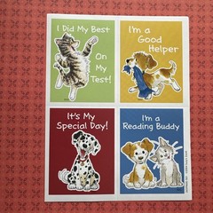 Vintage Suzy Zoo Wags Whiskers Dog Stationery & Puppy Cat Sticker Sheet Lot
