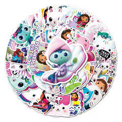 50pc Gabby’s Dollhouse Stickers Kids Party Favor Waterproof Vinyl Decals 2-3″