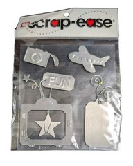 Scrap-Ease 3D Metal Collection Scrapbook Stickers Fun Airplane Camera TV