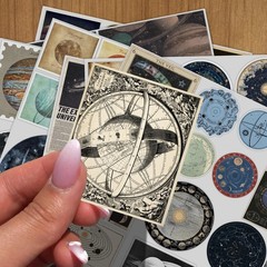 100 Pcs Celestial Stickers for Journaling – Vintage Sun and Moon Stickers, So…