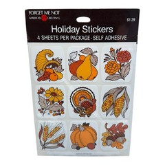 1980s Forget Me Not Thanksgiving Stickers American Greetings 4 Sheets Sealed
