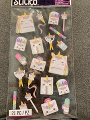 Sticko girly unicorn back to school supplies stickers- sweet & adorable!