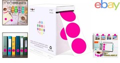 Fluorescent Pink Round Dot Stickers, 1 Inch Permanent Adhesive Labels, 1000 Pack