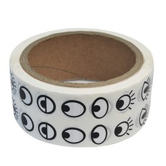 Lependor Black White Eye Stickers Labels Roll width 42mm, and