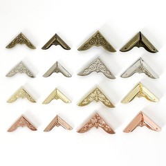 160 PCS Vintage Metal Book Corner Protector Guard Edge Cover Iron Angle Prote…