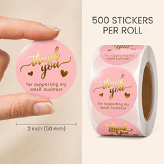 500 Thank You for Supporting My Small Business – Stickers 2 Inch Round Sticker L
