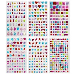 Wrapables Crystal Rhinestone Gem Stickers, Bling Jewel Adhesives (Set of 6)