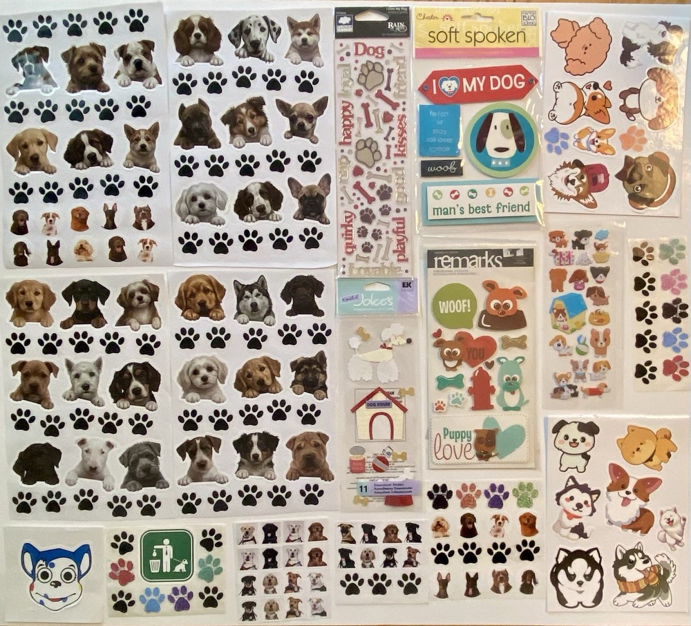 Large Lot Of Dog Stickers! Jolee’s Boutique, MAMBI, Cloud 9, Etc