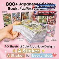 800Pcs Cute Scrapbook Stickers Travel Japanese Sticker Book for Adult Kawaii …