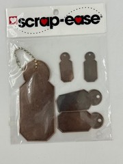 scrap-ease Metal Tags Adhesive Backed Tags 5 Pcs Copper Bronze