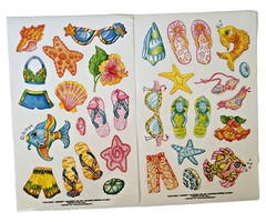 Vintage Currents Sticker Sheets – Beach Vacation Bikini Flip Flops – 062324