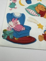 Vintage Disney Fuzzy Winnie The Pooh Piglet Stickers Sandylion – 1 Sheet NOP