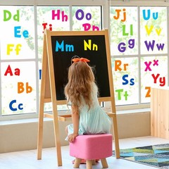 9 Sheet Alphabet Letters Window Clings 26 Uppercase & Lowercase Letters Reusa…