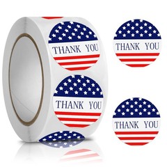 500Pcs Thank You Stickers Self-Adhesive American Flag Waterproof Stickers Rol…