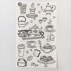 Discontinued Mrs. Grossman’s Pen and Ink Tea Sticker Sheet 4″ x 6″