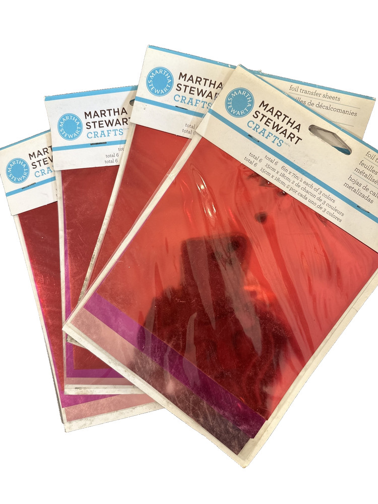 Martha Stewart Foil Transfer Sheets Lot of 4 Sets Metallic Sheen Tropical Colors