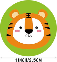 2 Rolls Animal Stickers, 1000 PCS round Stickers, 16 Designs for Toddlers