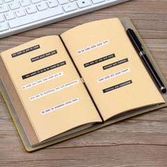 8 Sheets Small Talk Label Sticker Word Stickers Black and White Inspirational Wo