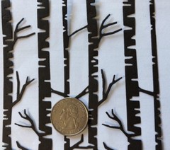 BARE TREE Die-Cuts(3pc)4”x 4-3/4” Birch Trees•Trunk•Branches•Forest•Nature•Wood•
